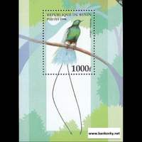 Známky Benin 1996 Vtáci nerazítkovaná blok MNH - Kliknutím na obrázok zatvorte -